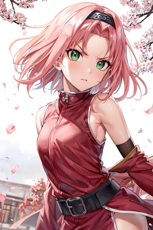 Gambar fan art anime Sakura yang aman dan sesuai dengan norma