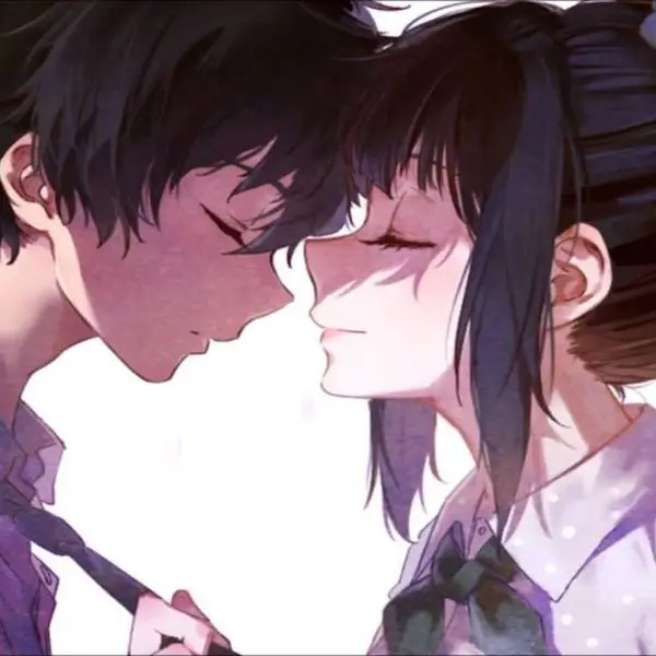 Gambar fanart ciuman anime romantis