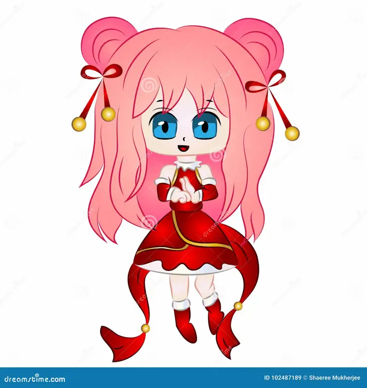 Ilustrasi gadis anime chibi