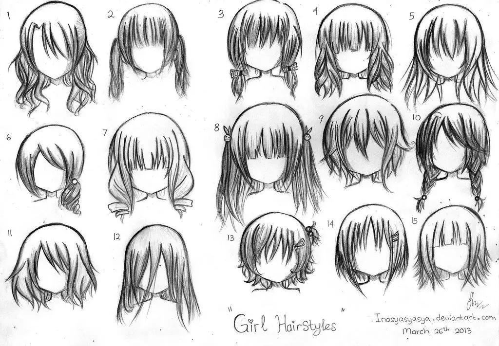 Gambar gadis anime imut mudah digambar