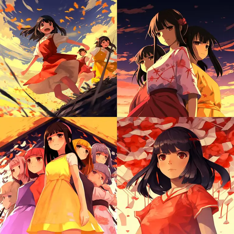 Gambar yang menampilkan gaya animasi Bakemonogatari