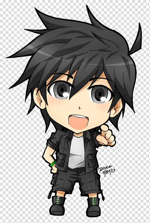 Ilustrasi anak laki-laki anime chibi