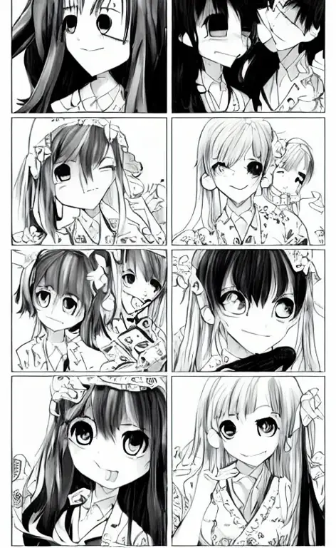 Gambar panel-panel manga shoujo ai yang memperlihatkan interaksi lembut antara dua karakter perempuan.