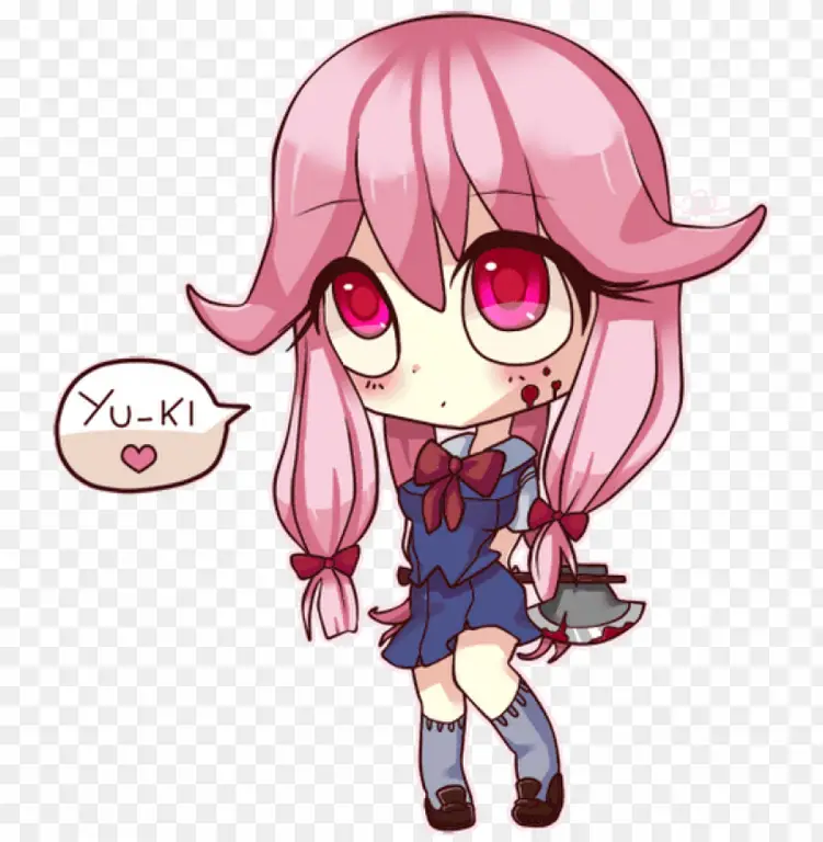 Karakter anime chibi imut berwarna pink