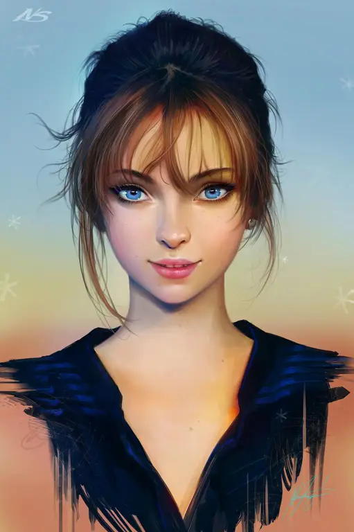 Ilustrasi gadis anime digital