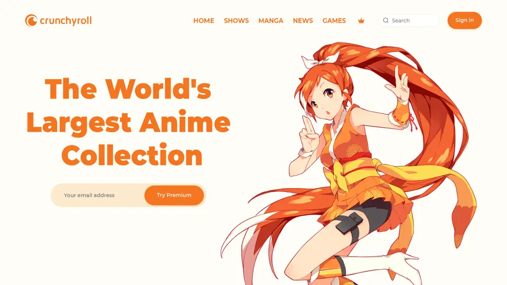 Gambar situs web Crunchyroll