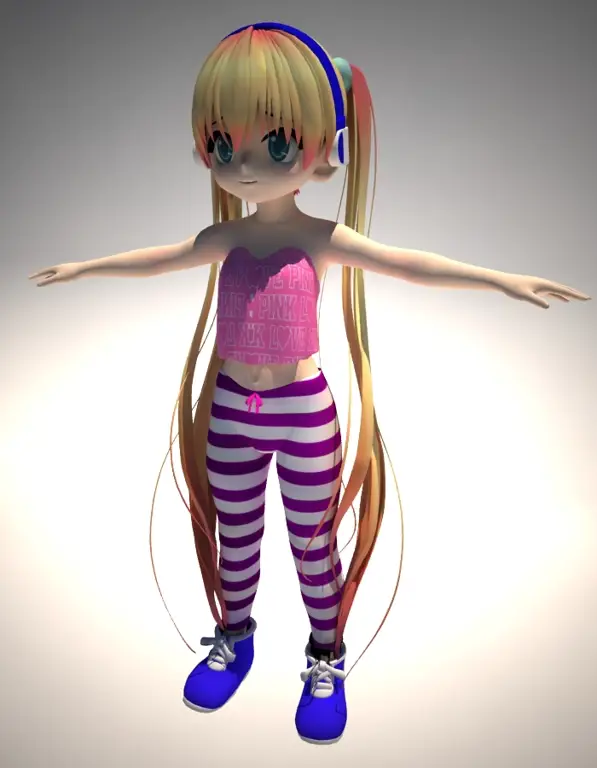 Model 3D gadis anime