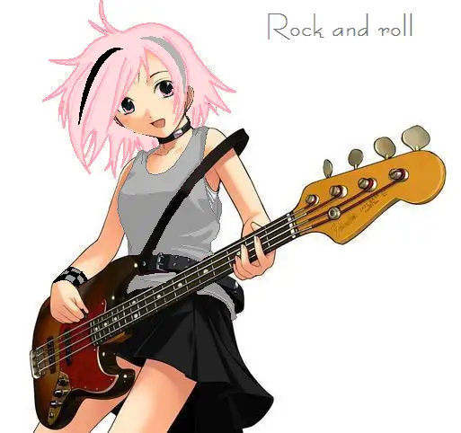 Gitar dengan desain custom bertema anime