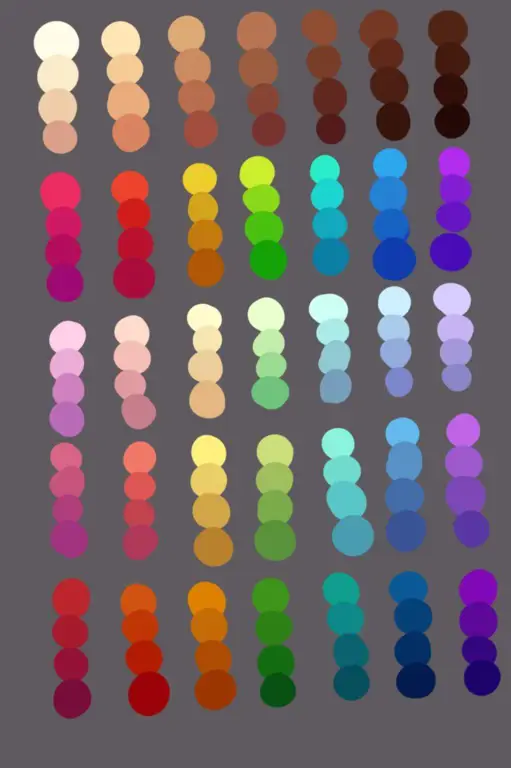 Contoh palet warna latar belakang yang digunakan dalam anime Palet warna latar belakang anime