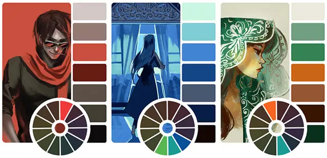 Contoh palet warna untuk desain karakter anime Palet warna desain karakter anime