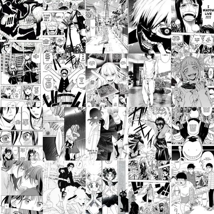 Gambar panel manga dengan gaya surealis