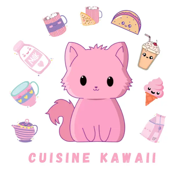 Gambar makanan dengan hiasan kawaii