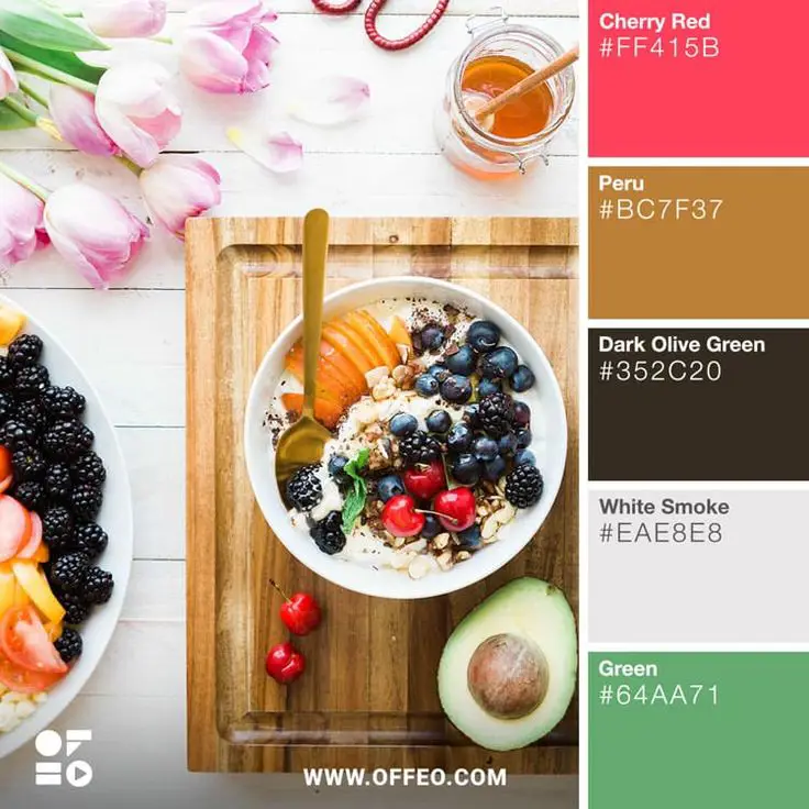 Fotografi makanan dengan warna-warna cerah dan hidup