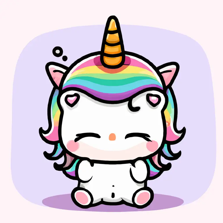 Unicorn anime berwarna-warni