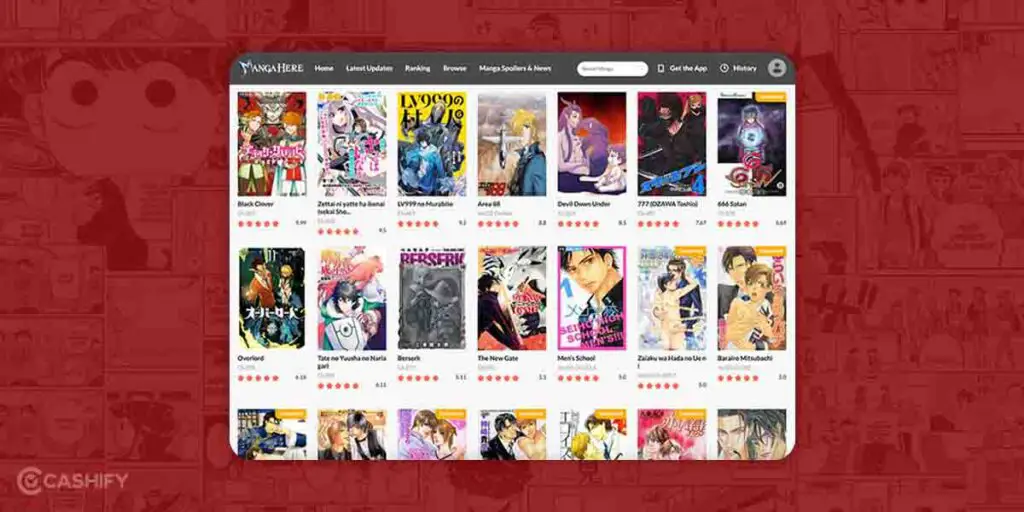 Antarmuka platform baca manga legal