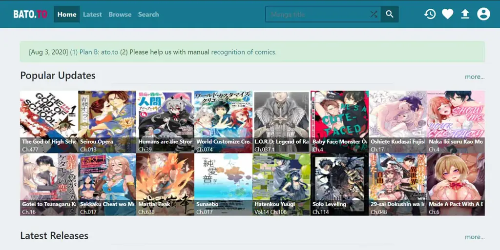 Situs web baca manga online