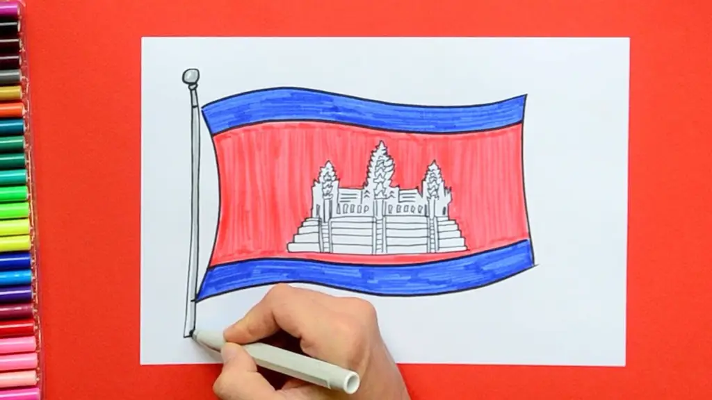 Sketsa Bendera Kamboja yang Sederhana