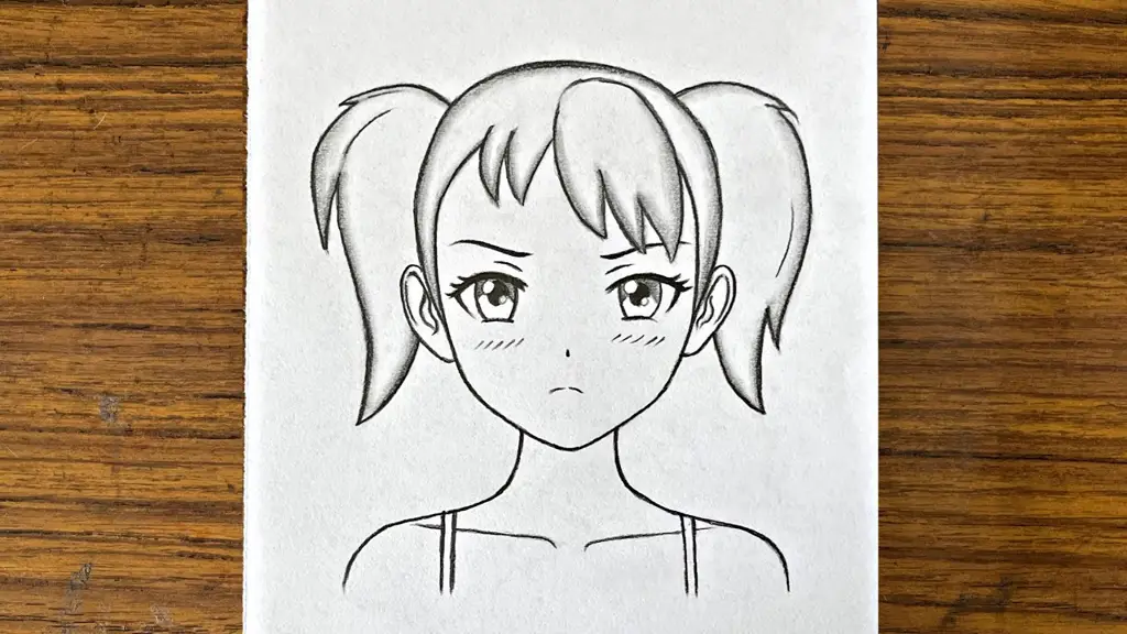 Sketsa cewek anime mudah