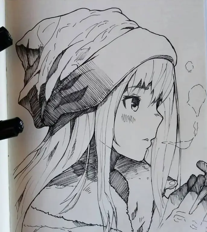 Sketsa karakter anime mudah