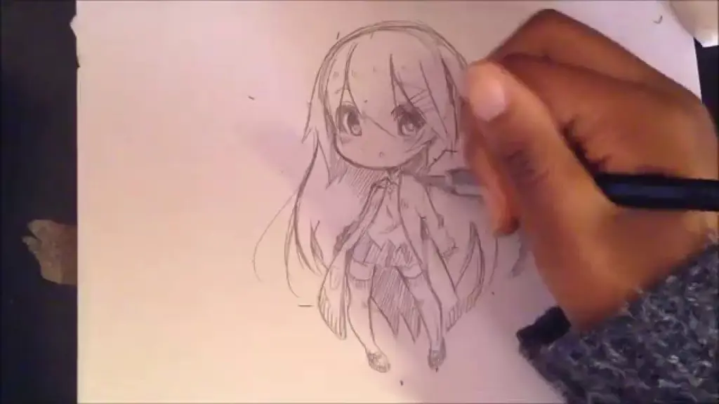 Gambar sketsa chibi anime