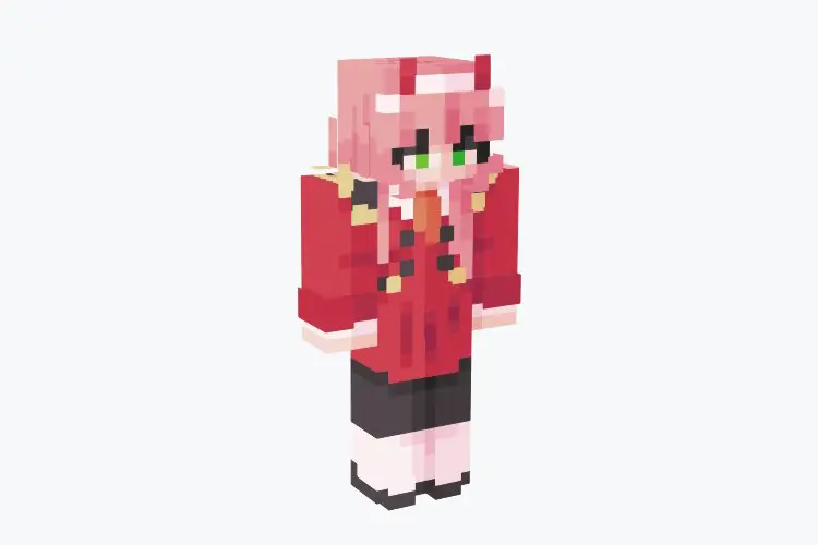 Gambar skin Minecraft anime 4D seorang gadis anime