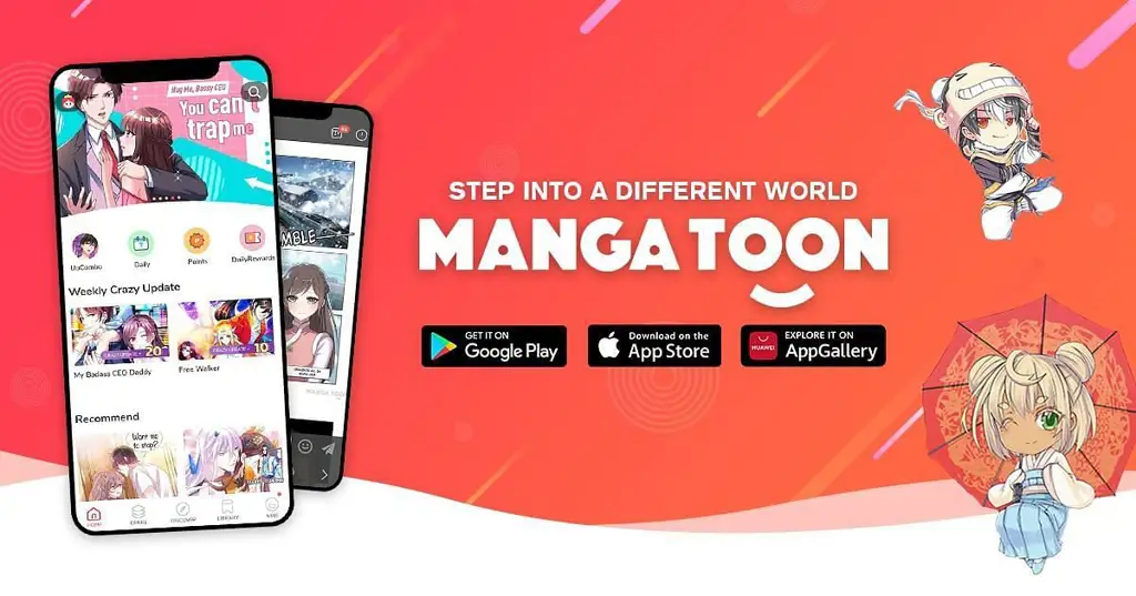 Antarmuka aplikasi pembaca manga