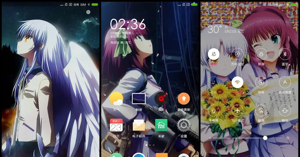 Gambar ponsel Xiaomi dengan tema Anime