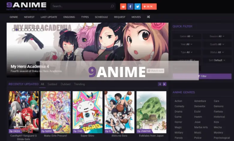 Antarmuka situs web 9anime