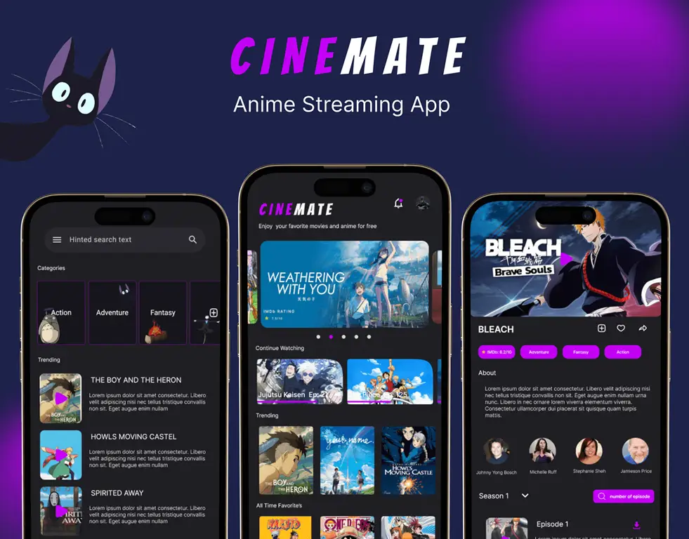 Antarmuka situs web streaming anime