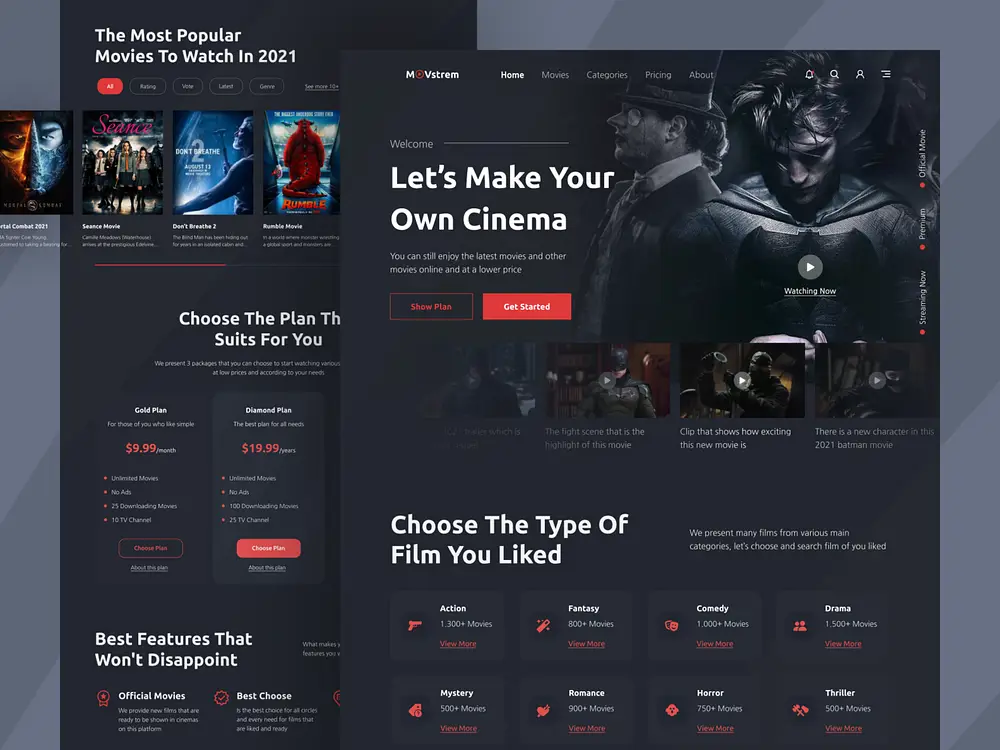 Screenshot situs streaming film ilegal