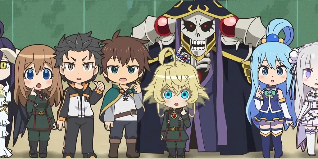 Momen lucu dalam Isekai Quartet episode 3