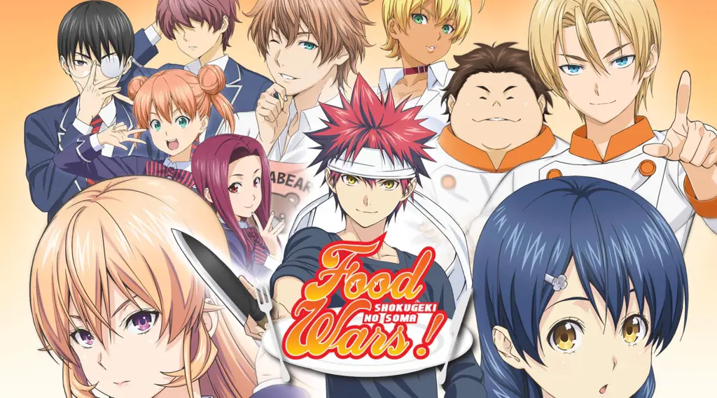 Adegan memasak yang dramatis dalam anime Food Wars! Shokugeki no Soma