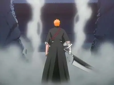 Gambar cuplikan dari Bleach episode 26 yang menunjukkan pertarungan intens