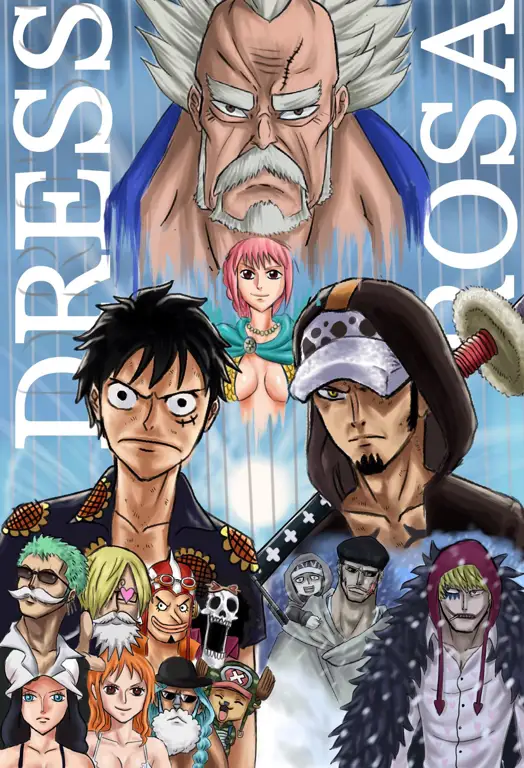 Cuplikan Adegan Terbaik di Arc Dressrosa Gambar yang menampilkan cuplikan adegan-adegan terbaik di arc Dressrosa