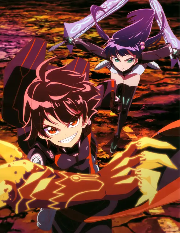 Cuplikan adegan ciuman Rokuro dan Benio dari anime Sousei no Onmyouji