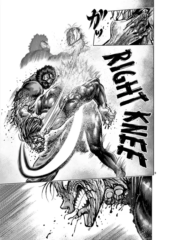 Gambar yang menampilkan cuplikan adegan penting dari Kengan Ashura chapter 266