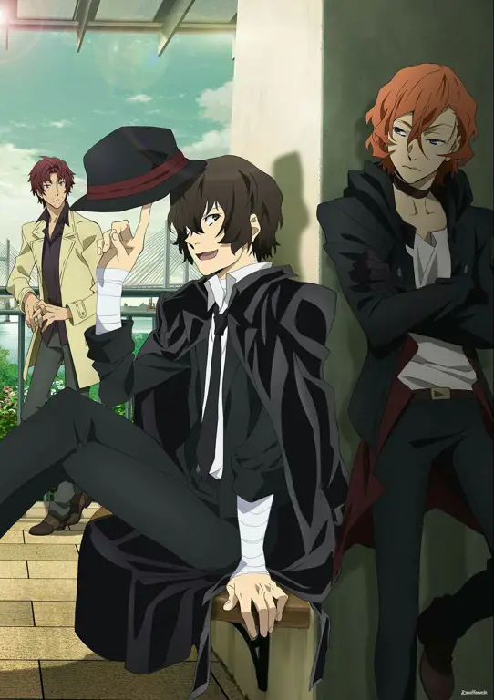 Gambar Dazai Osamu dan Chuuya Nakahara dalam arc Dead Apple