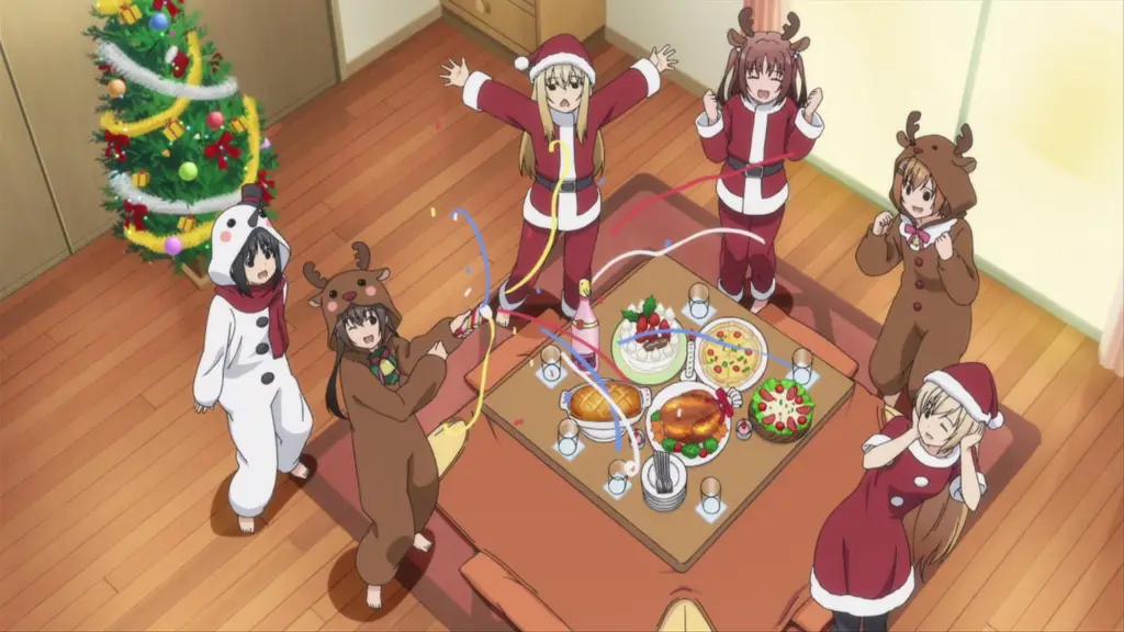 Dekorasi Natal bertema anime yang indah dan meriah.