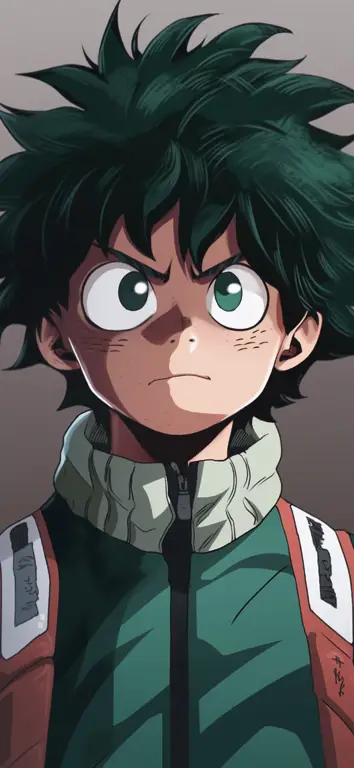 Gambar Deku, karakter utama My Hero Academia