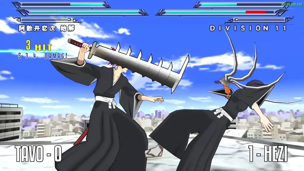 Gambar yang menampilkan beberapa karakter Bleach dalam game Heat the Soul 8