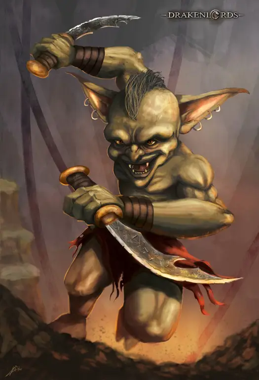 Ilustrasi desa fantasi goblin