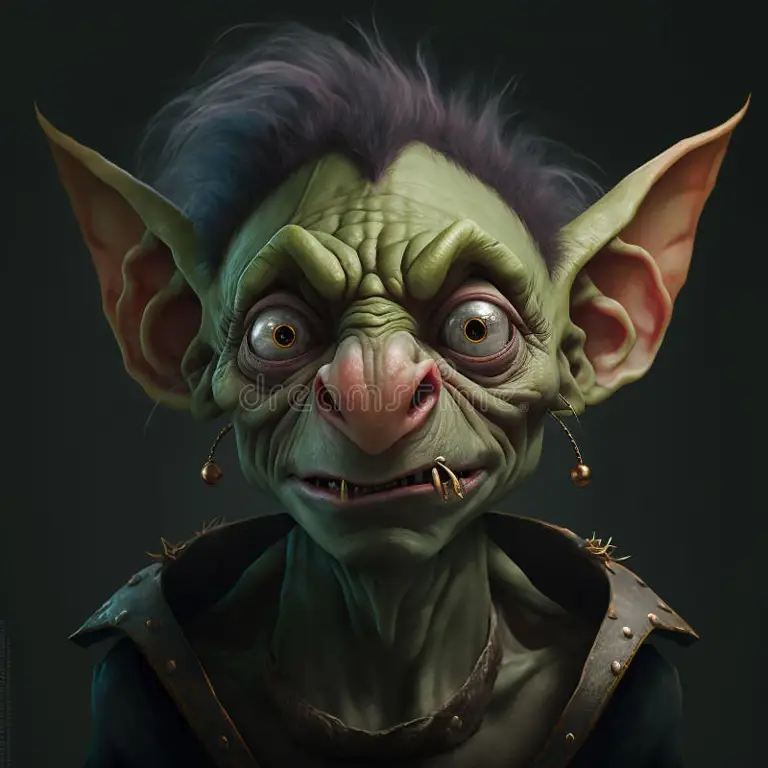 Ilustrasi desa goblin yang ramai dan unik