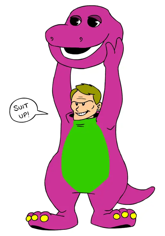 Kartun Barney dengan gaya anime