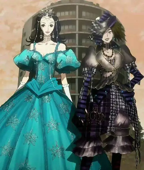 Gambar yang menampilkan desain-desain fashion dalam anime Paradise Kiss