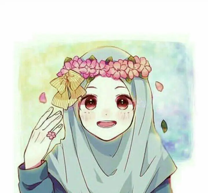 Contoh berbagai desain karakter anime perempuan berhijab