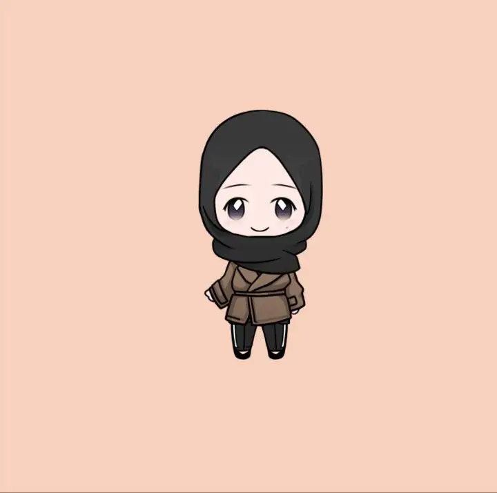 Desain karakter anime chibi berhijab yang imut