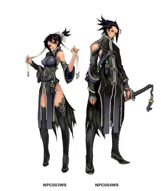 Ilustrasi desain karakter dalam game Blade & Soul yang bergaya anime