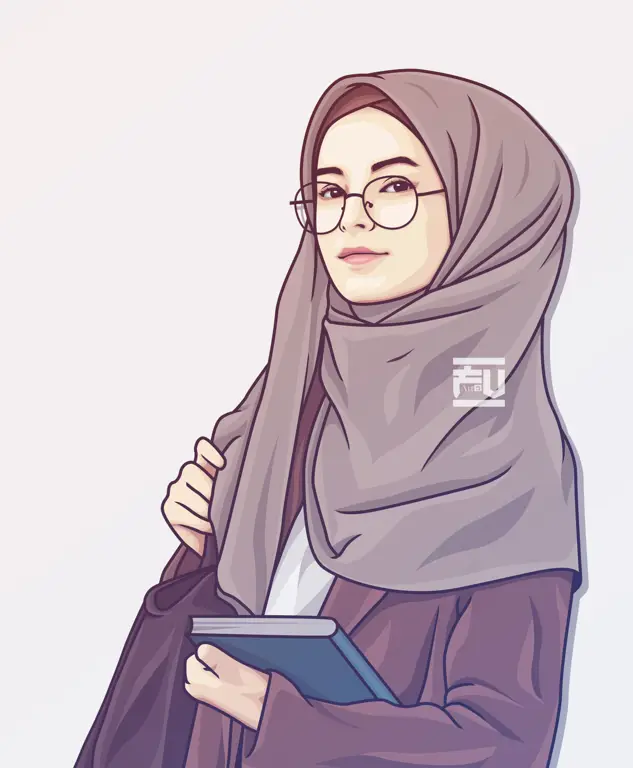 Desain karakter anime muslimah bercadar yang unik dan menarik