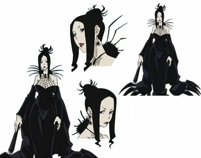 Berbagai desain karakter Arachne di anime