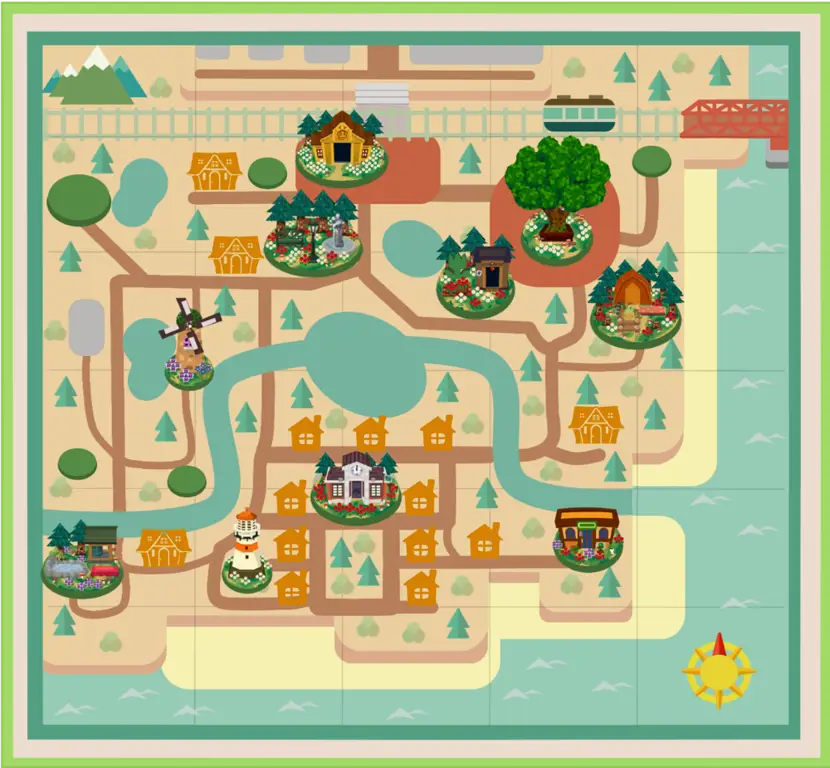 Contoh Desain Kota di Animal Crossing: New Leaf 3DS